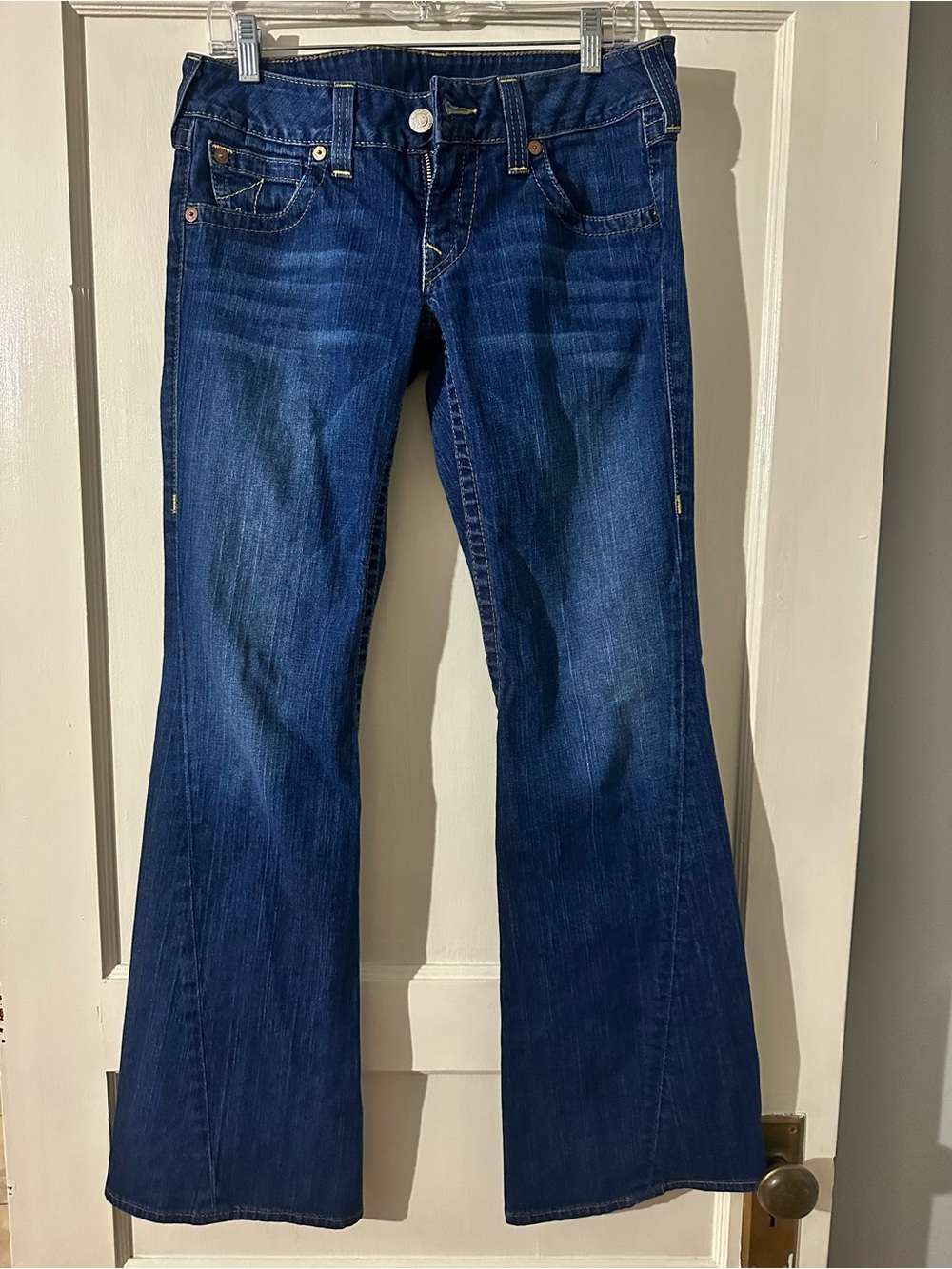 True Religion Vintage Joey Section Flare Jeans Dark Wash Size 31 Made in USA Y2K